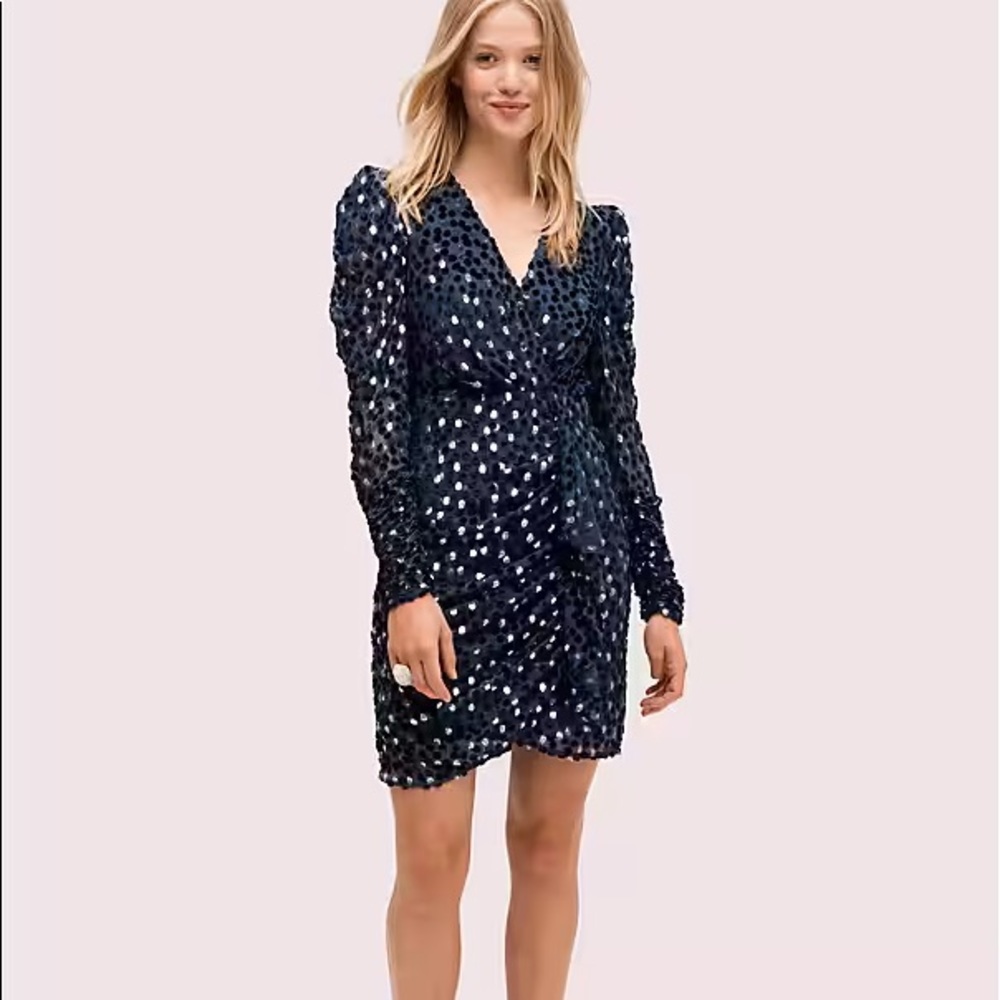 Kate Spade Scatter Dot Velvet Dress